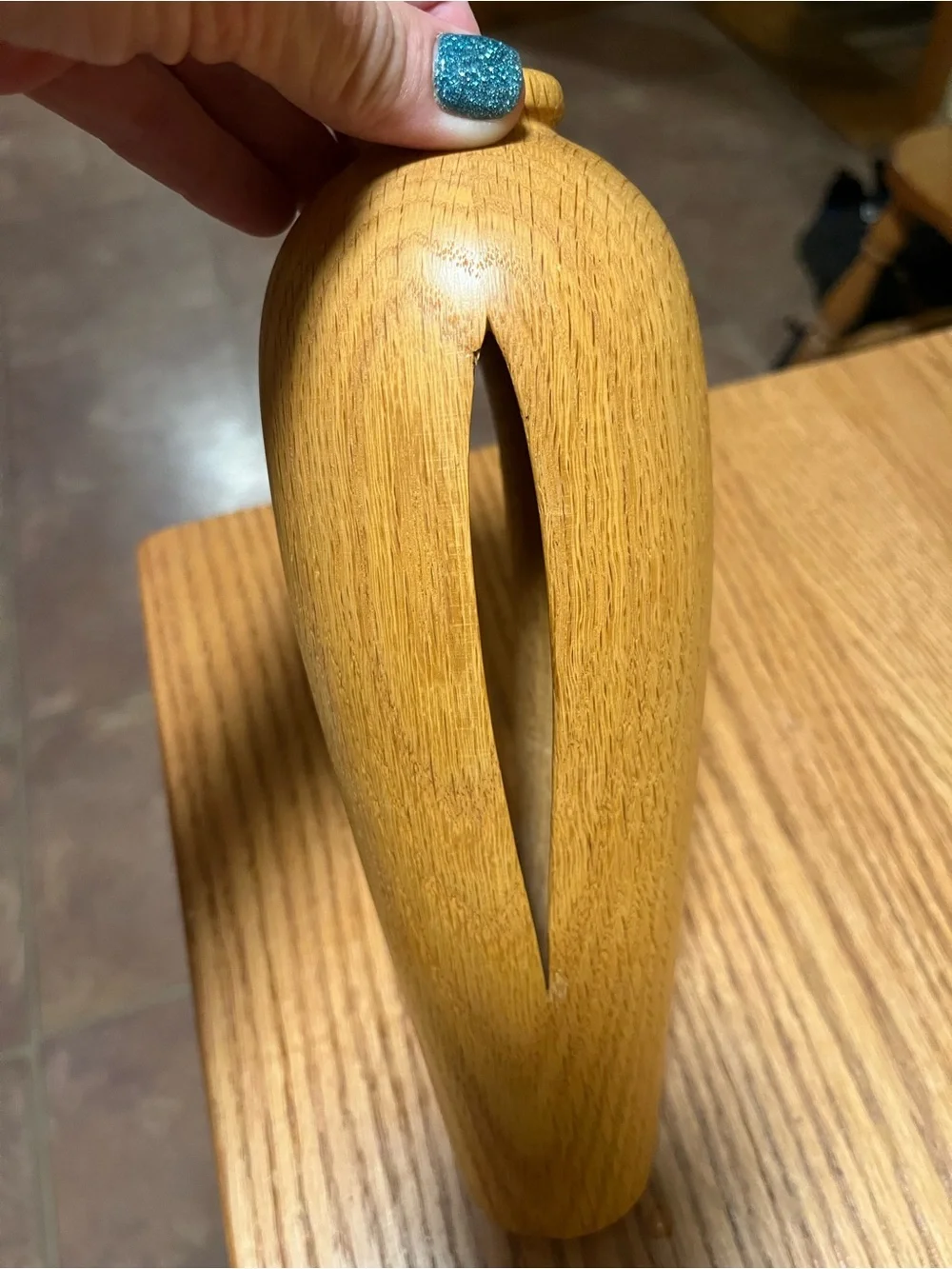 Vintage Handmade Wooden Bud Vase With Cutouts